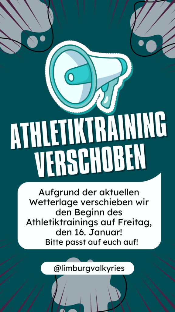 Infobild Athletiktraining wird verschoben